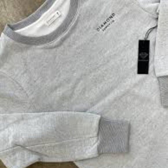 NWT Diamond Supply Co Stone Cut Scallop Pullover - Salt Small - Picture 1 of 6